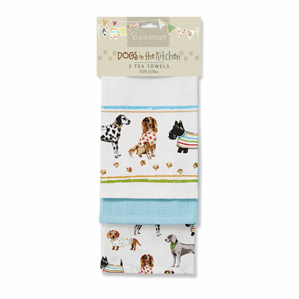 Cooksmart Best in Show Tea Towels, Multi-Colour, Pack of 3