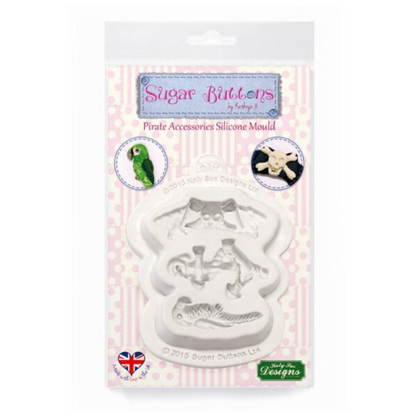 Pirate Accessories Sugar Buttons Silicon Mould Katy Sue Designs