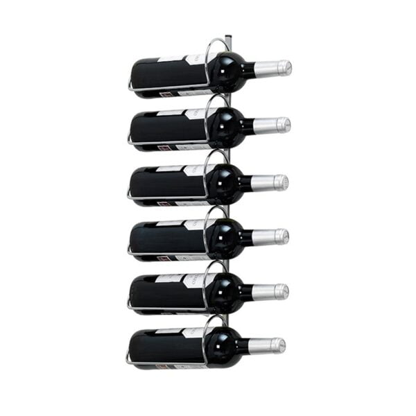 Hahn Pisa Steel 6 Bottle Wall Wine Rack Chrome Sage Kitchenware