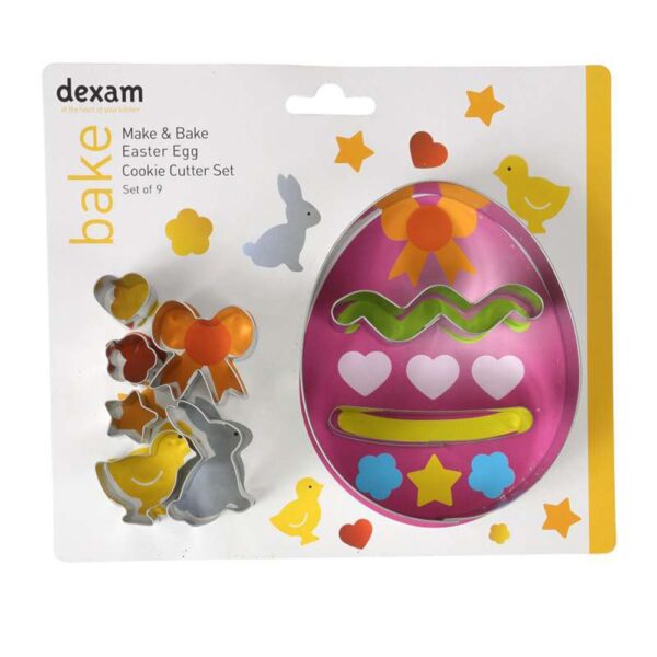 Dexam Make & Bake Easter Egg Cookie Cutter Kit, Set of 9-81934