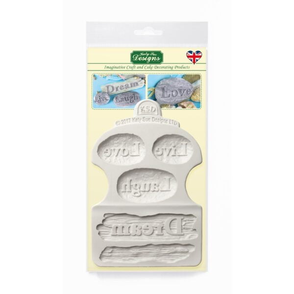 Dream Driftwood and Word Stones Silicone mould Katy Sue Designs