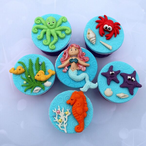 Little Mermaid Sugar Buttons Silicone Mould Katy Sue Desgins-81966