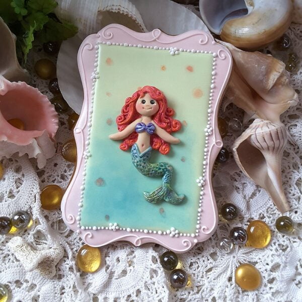 Little Mermaid Sugar Buttons Silicone Mould Katy Sue Desgins-81963