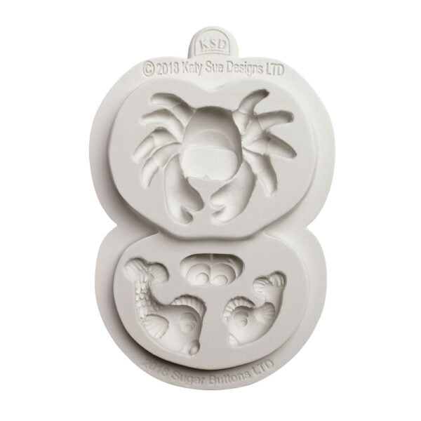 Crab and Fish Sugar Buttons Silicone Mould Katy Sue Designs -81988