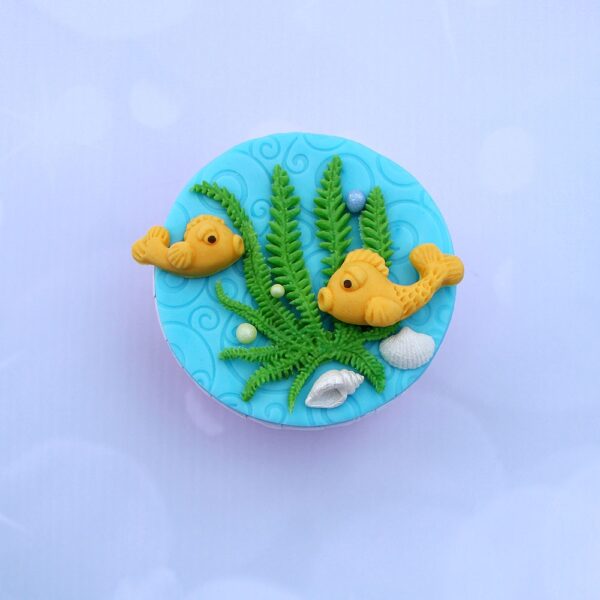 Crab and Fish Sugar Buttons Silicone Mould Katy Sue Designs -81994