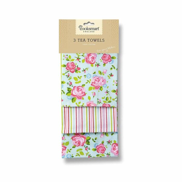 Tea Towels Vintage Floral Pack of 3 by Cooksmart-0