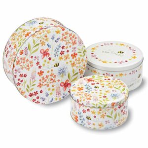 Cake Tins Set of 3 Bee Happy Design Cooksmart Cookie Biscuit Storage Gift Box-0