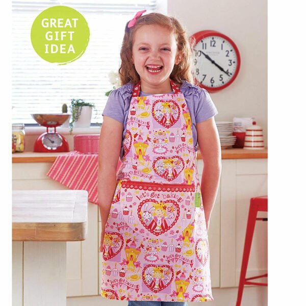 Kids Cotton Princess Cupcake Apron in Gift Box, Pink by Cooksmart-82188