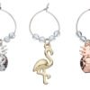 BarCraft Tropical Pineapple & Flamingo Wine Charms-82325