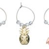 BarCraft Tropical Pineapple & Flamingo Wine Charms-82322