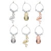 BarCraft Tropical Pineapple & Flamingo Wine Charms-0