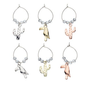 BarCraft Tropical Toucan & Cactus Wine Charms-0