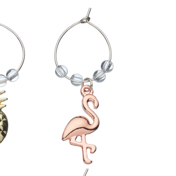 BarCraft Tropical Pineapple & Flamingo Wine Charms-82323