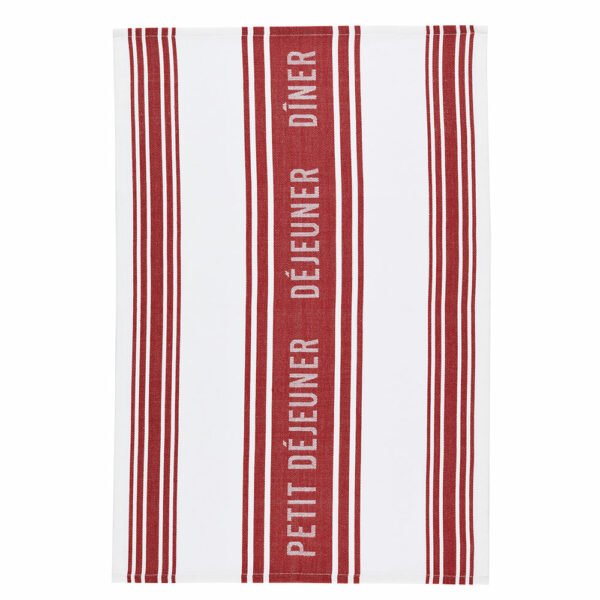 KitchenCraft Jacquard Tea Towels - Jacquard Dark Red-82525